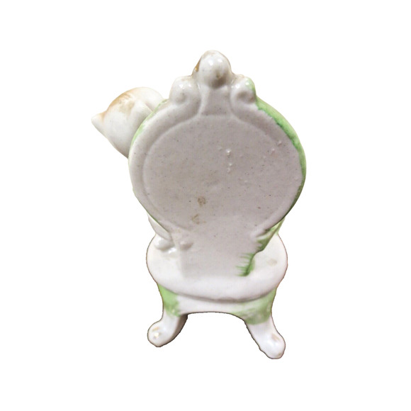 MCM Porcelain Cat On Chair - Japan Mid Century Kitty Kitten Figurine Vintage - Picture 5 of 8
